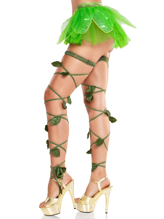 Ivy Shimmer Garter Leg Wraps
